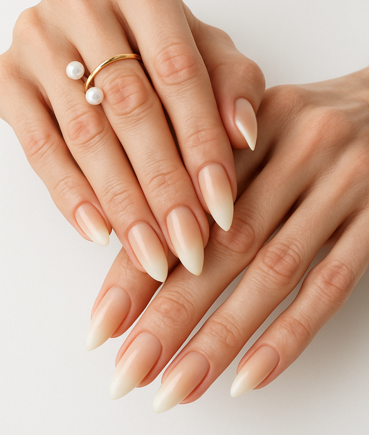 Soft Almond Nude Gradient Press-On Nails