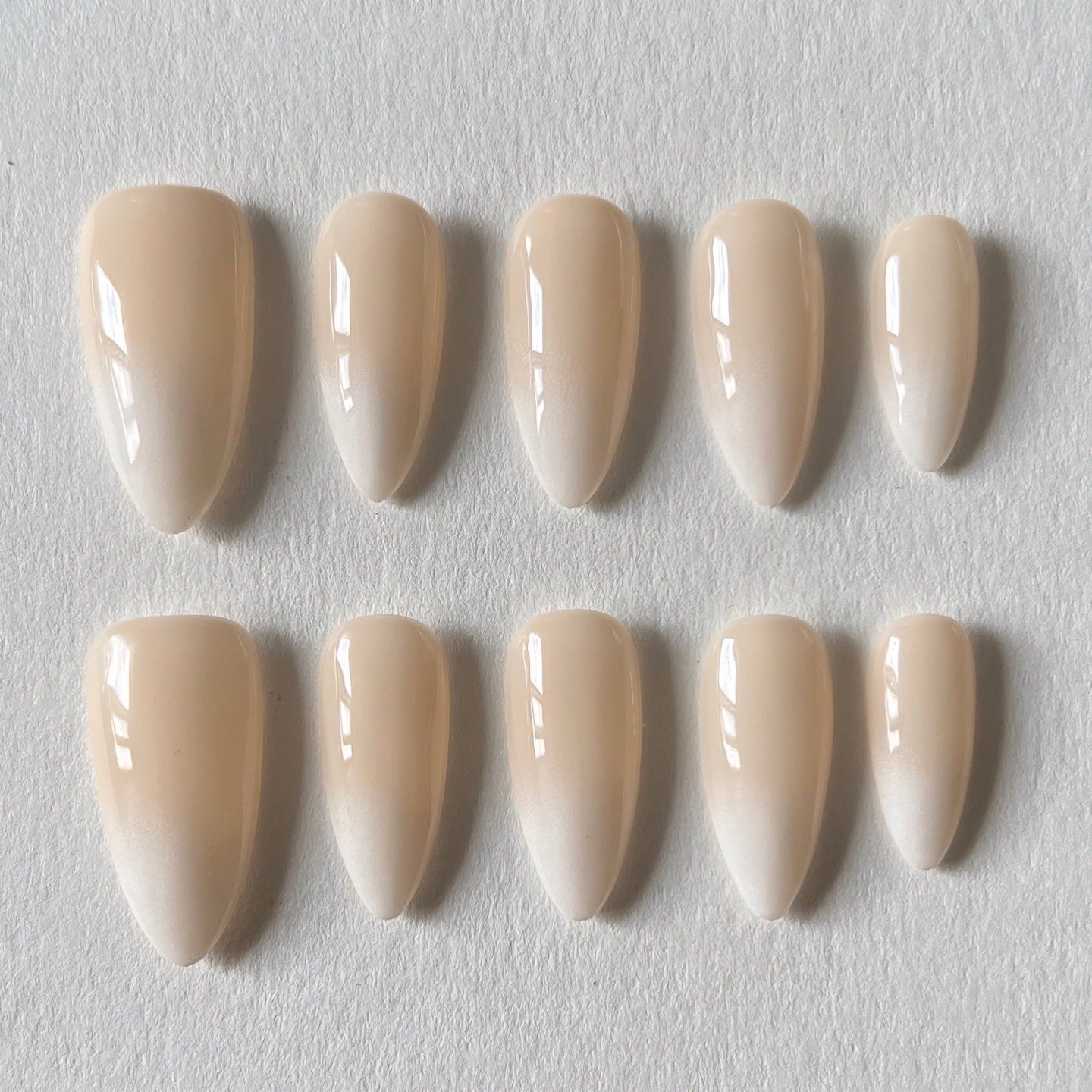 Soft Almond Nude Gradient Press-On Nails