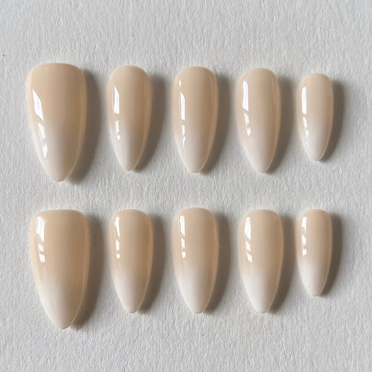Soft Almond Nude Gradient Press-On Nails