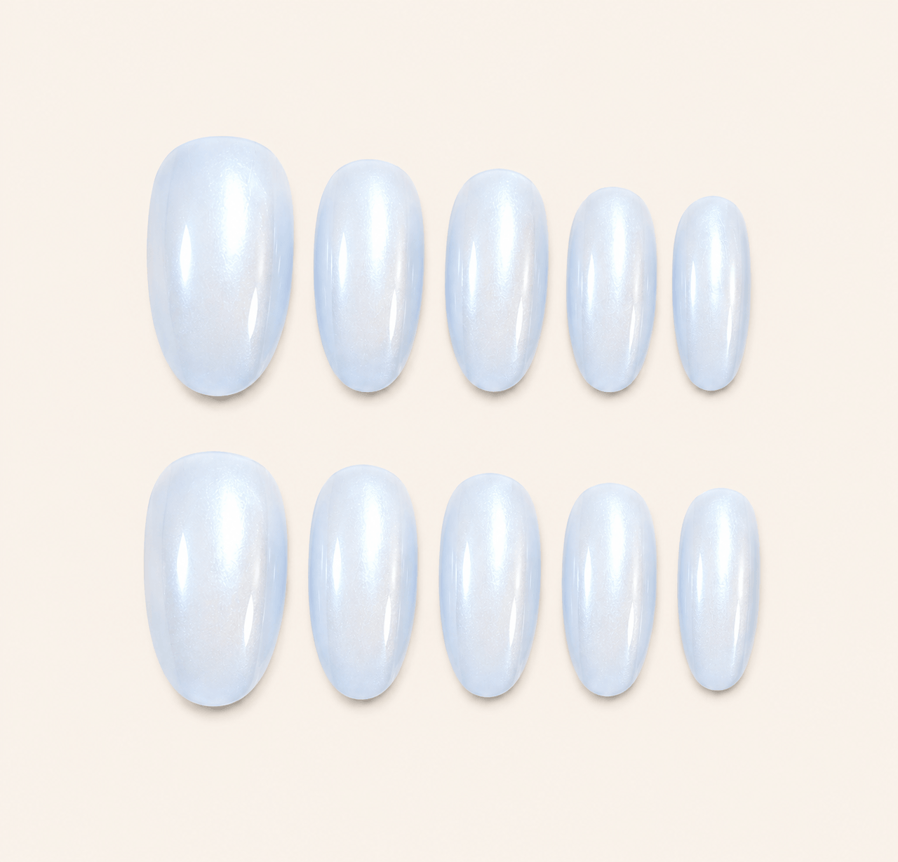 Arctic Aura | Iridescent Chrome Almond Press-On Nails