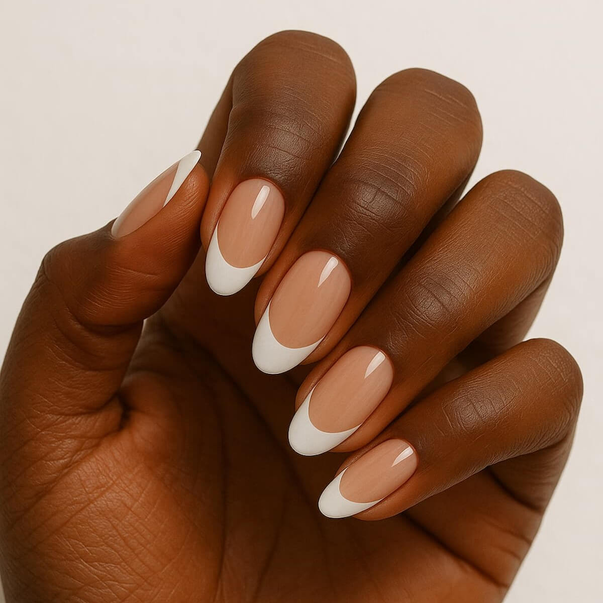 Soft Almond French – Taylor Swift inspired french Tip Press On Nails