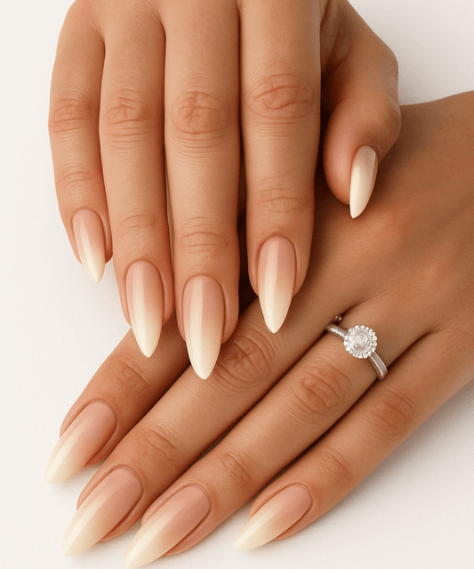 Soft Almond Nude Gradient Press-On Nails